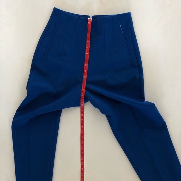 NWT Zara Cobalt Blue High-Waisted Trousers Size Medium - Picture 10 of 12